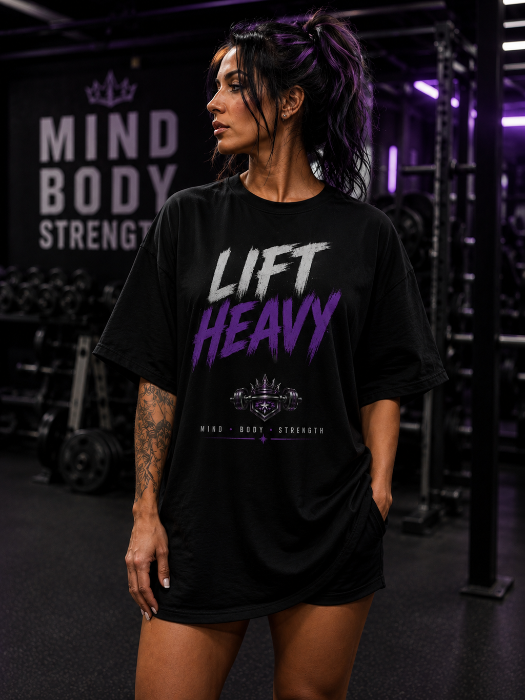 Unisex oversized t-shirt - Lift Heavy (Front)